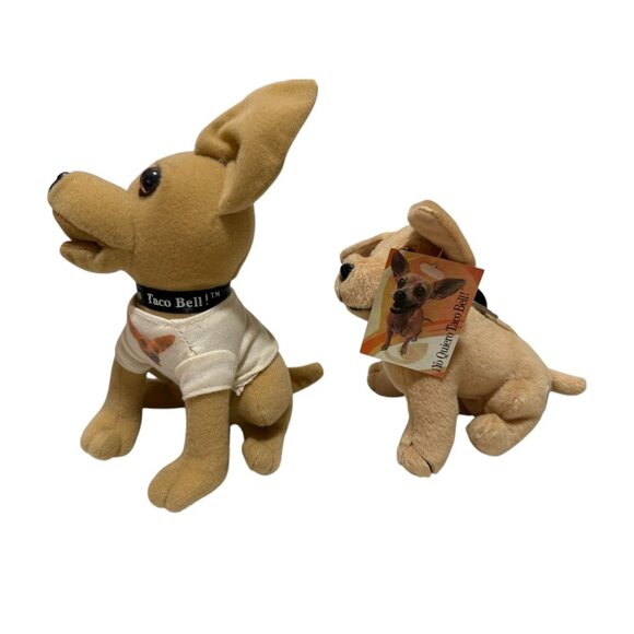 Taco Bell Chihuahua Plush Toys Set of 2 Collectible Vintage - Picture 4 of 7
